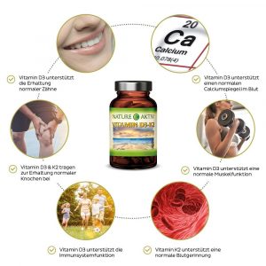 Vitamin D3 + K2 | 60 Kapseln – Bild 2